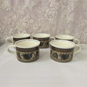 Mikasa Intaglio Cac01 Arabella Mugs 8 oz. Lot of 5